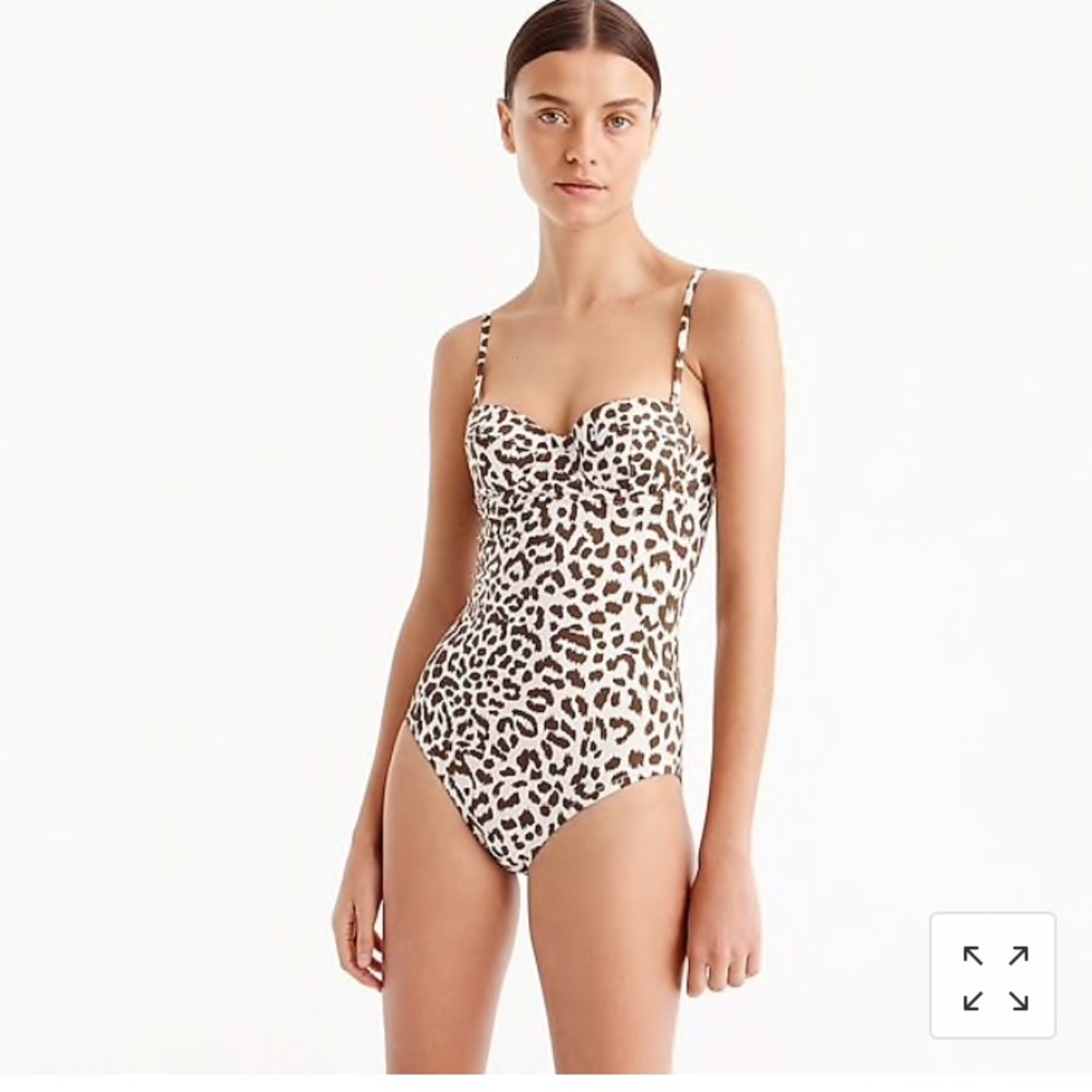 NWT J Crew leopard underwire one piece 6